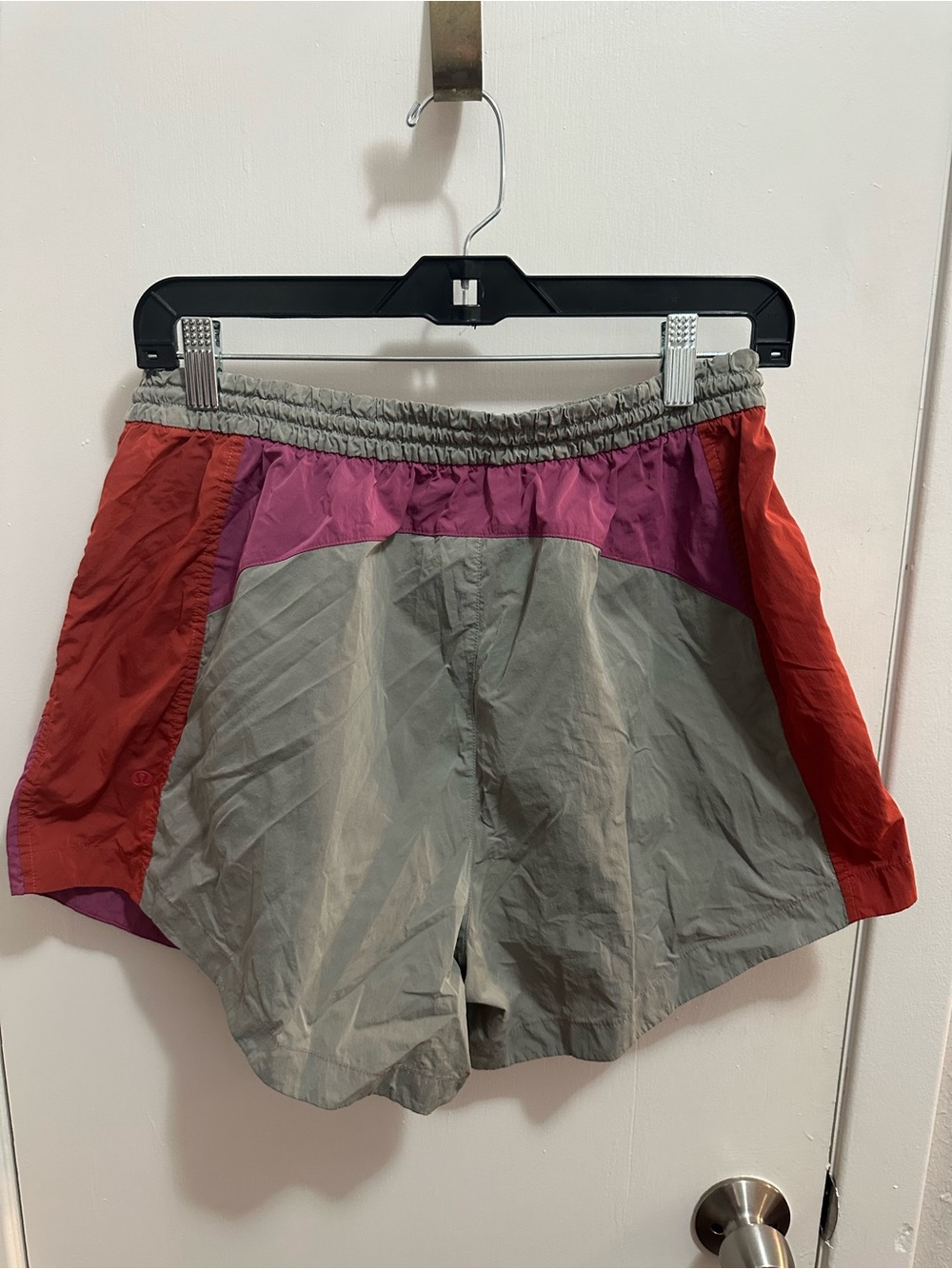 lululemon athletica Colorblock Athletic Shorts in Gray, Red & Pink